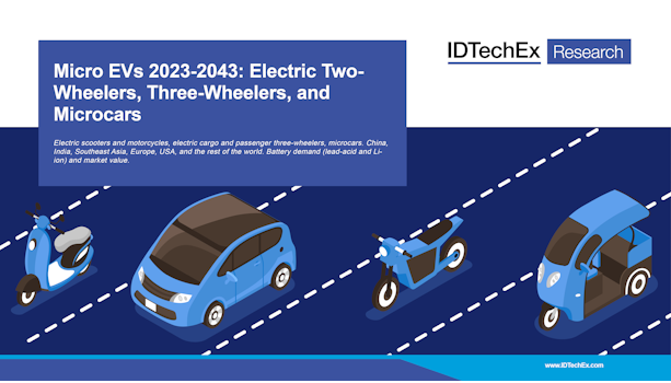 Micro EVs 2023-2043 : véhicules électriques à deux roues, à trois roues et microcars